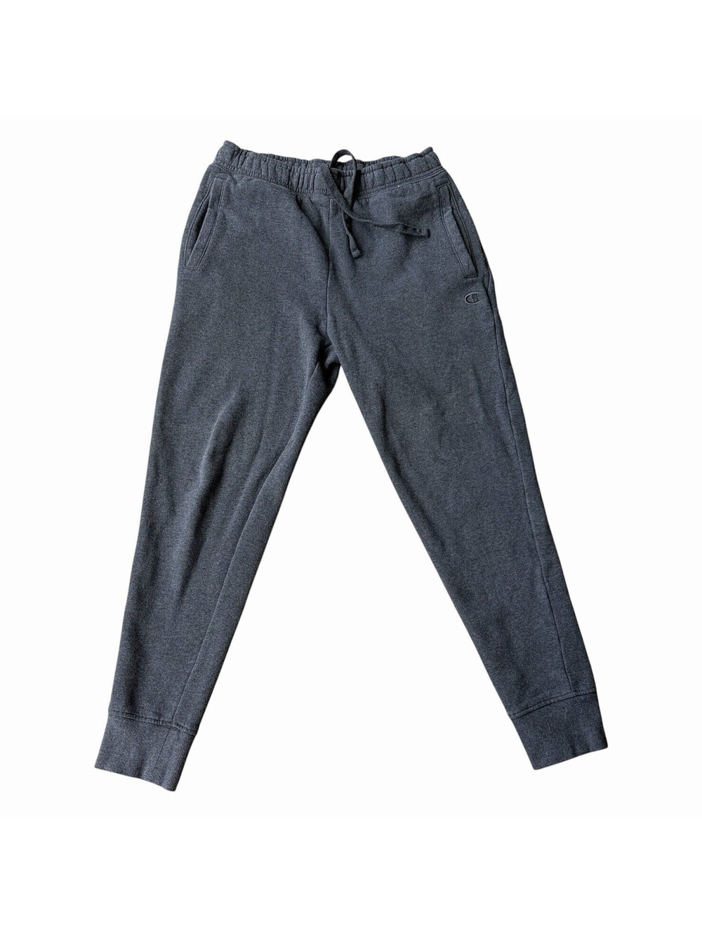 Champion Men's Gray Fleece Jogger Pants M Drawstring Elastic Waist Pockets